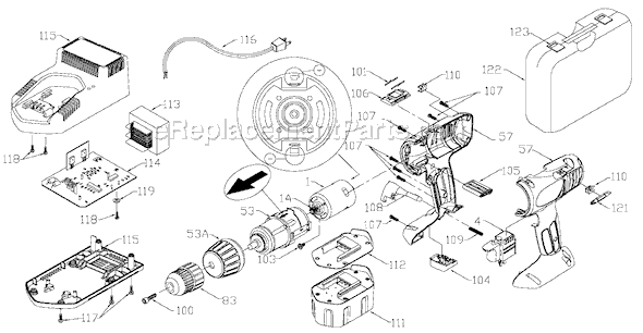 Page A Diagram and Parts List for 877 Type 1 Porter Cable Hammer Drill
